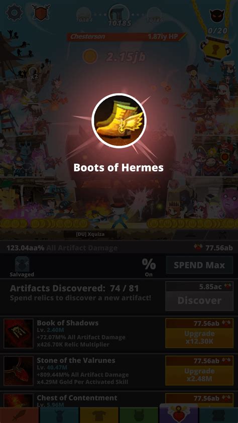 boots of hermes tap titan 2|FINALLY! Art. No. 74 Boots of Hermes *.* : r/TapTitans2 .